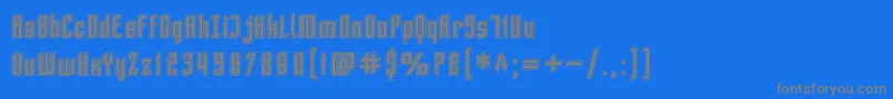 フォントSfPiezolectricInline – 青い背景に灰色の文字