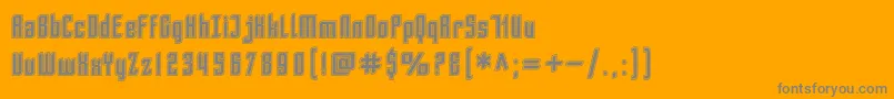 SfPiezolectricInline-fontti – harmaat kirjasimet oranssilla taustalla