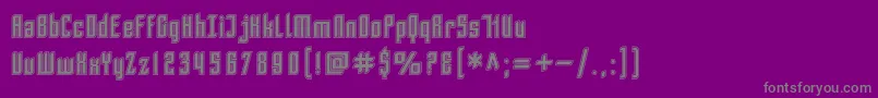 SfPiezolectricInline-fontti – harmaat kirjasimet violetilla taustalla