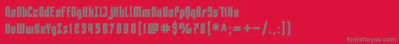 SfPiezolectricInline-fontti – harmaat kirjasimet punaisella taustalla