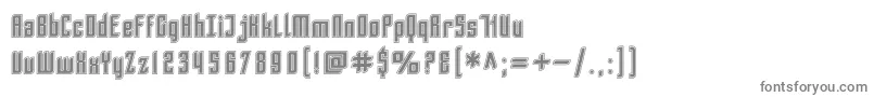 フォントSfPiezolectricInline – 白い背景に灰色の文字