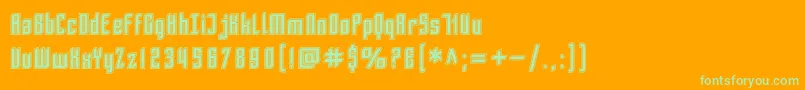 SfPiezolectricInline-fontti – vihreät fontit oranssilla taustalla