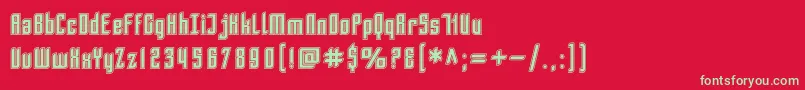 フォントSfPiezolectricInline – 赤い背景に緑の文字