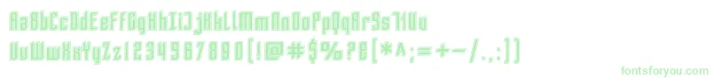 フォントSfPiezolectricInline – 白い背景に緑のフォント