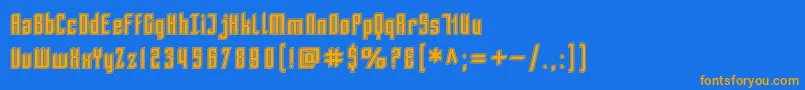 SfPiezolectricInline-fontti – oranssit fontit sinisellä taustalla