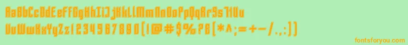 SfPiezolectricInline Font – Orange Fonts on Green Background