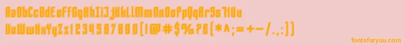 SfPiezolectricInline-Schriftart – Orangefarbene Schriften auf rosa Hintergrund