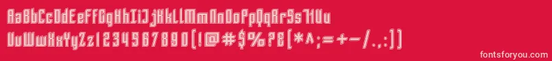 SfPiezolectricInline-fontti – vaaleanpunaiset fontit punaisella taustalla