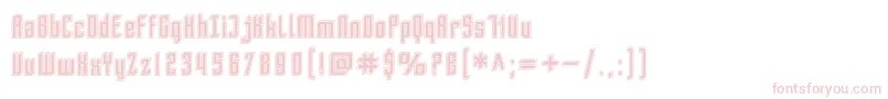 SfPiezolectricInline-fontti – vaaleanpunaiset fontit valkoisella taustalla