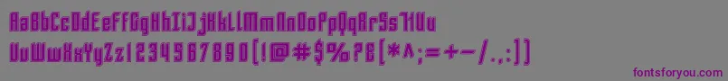 フォントSfPiezolectricInline – 紫色のフォント、灰色の背景