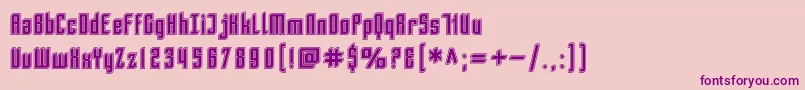 フォントSfPiezolectricInline – ピンクの背景に紫のフォント