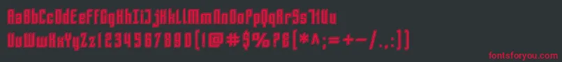 Шрифт SfPiezolectricInline – красные шрифты на чёрном фоне