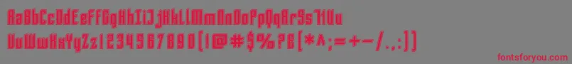 フォントSfPiezolectricInline – 赤い文字の灰色の背景