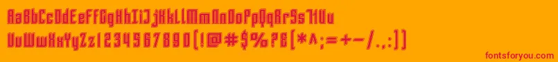 フォントSfPiezolectricInline – オレンジの背景に赤い文字