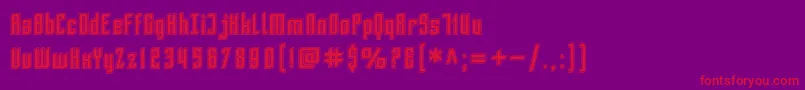 SfPiezolectricInline Font – Red Fonts on Purple Background