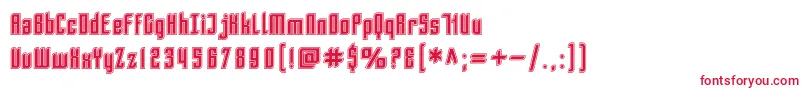 フォントSfPiezolectricInline – 白い背景に赤い文字