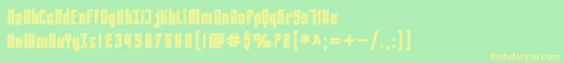 SfPiezolectricInline Font – Yellow Fonts on Green Background