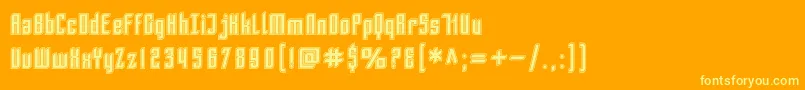 SfPiezolectricInline Font – Yellow Fonts on Orange Background