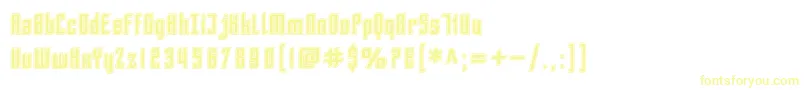 SfPiezolectricInline-Schriftart – Gelbe Schriften auf weißem Hintergrund