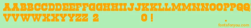 Cowboys2.0D Font – Orange Fonts on Green Background