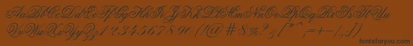 Old Script-Schriftart – Schwarze Schriften auf braunem Hintergrund