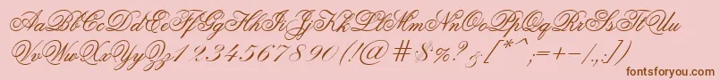 Old Script Font – Brown Fonts on Pink Background