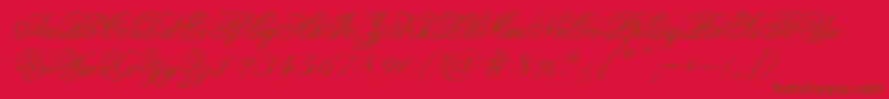 Fonte Old Script – fontes marrons em um fundo vermelho