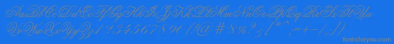 Old Script-Schriftart – Graue Schriften auf blauem Hintergrund