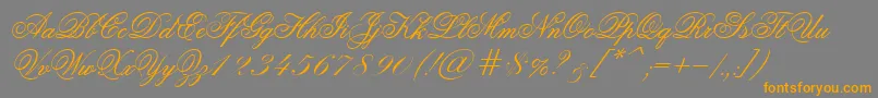 Old Script Font – Orange Fonts on Gray Background