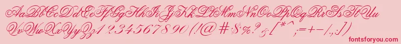 Old Script Font – Red Fonts on Pink Background