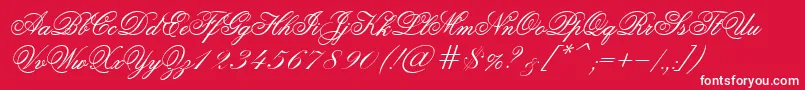 Old Script Font – White Fonts on Red Background