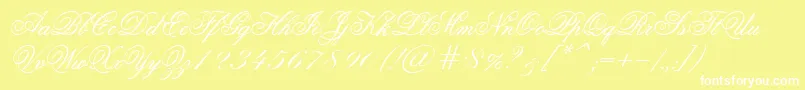 Old Script Font – White Fonts on Yellow Background