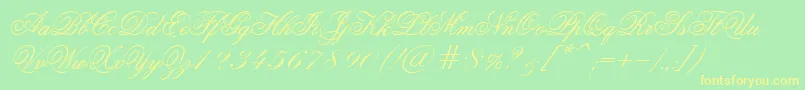 Old Script Font – Yellow Fonts on Green Background