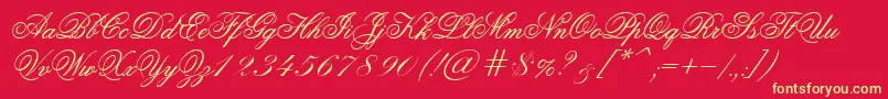 Old Script Font – Yellow Fonts on Red Background