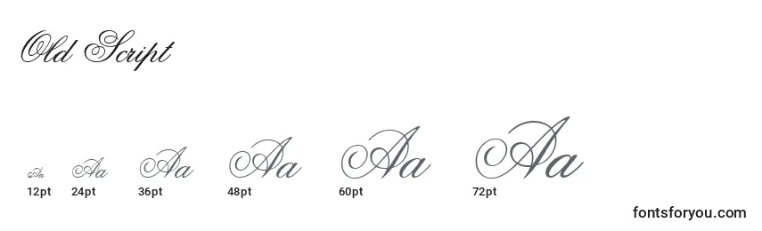 Old Script Font Sizes