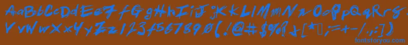 Patrickscratch Font – Blue Fonts on Brown Background
