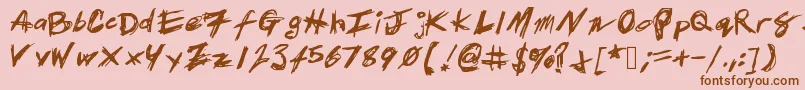 フォントPatrickscratch – ピンクの背景に茶色のフォント