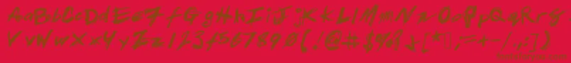 Patrickscratch Font – Brown Fonts on Red Background