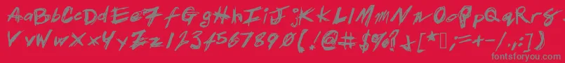 Patrickscratch-Schriftart – Graue Schriften auf rotem Hintergrund