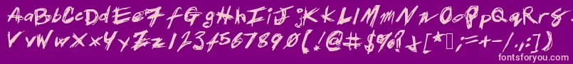 Fonte Patrickscratch – fontes rosa em um fundo violeta