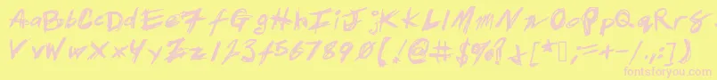 Patrickscratch Font – Pink Fonts on Yellow Background