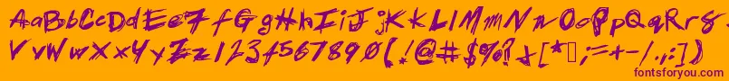 Patrickscratch Font – Purple Fonts on Orange Background