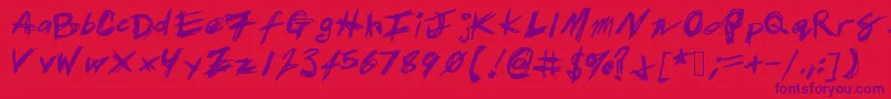 Patrickscratch Font – Purple Fonts on Red Background