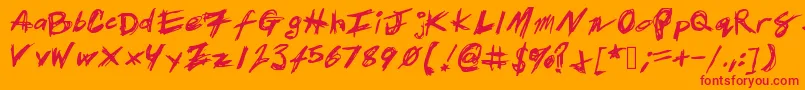 Patrickscratch Font – Red Fonts on Orange Background