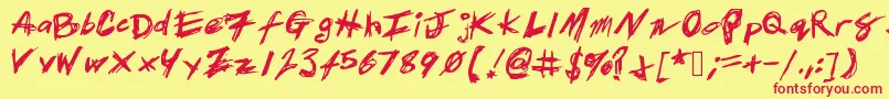Patrickscratch Font – Red Fonts on Yellow Background