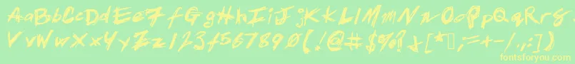 Patrickscratch-fontti – keltaiset fontit vihreällä taustalla