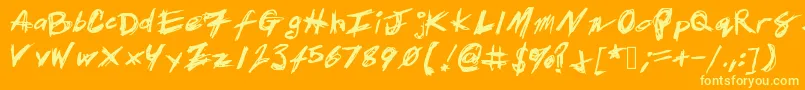 Lisätietoja Patrickscratch-fontista Patrickscratch-fontti – keltaiset fontit oranssilla taustalla