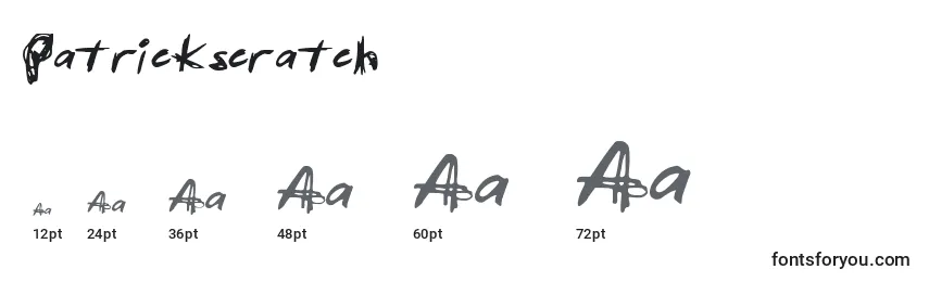 Размеры шрифта Patrickscratch