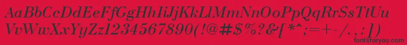 フォントBodonicttItalic – 赤い背景に黒い文字