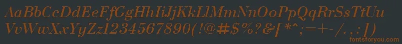 BodonicttItalic Font – Brown Fonts on Black Background
